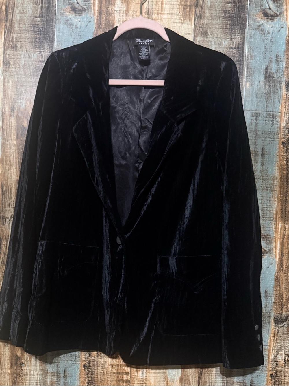 Wrangler Black Velvet Women's Blazer Jacket